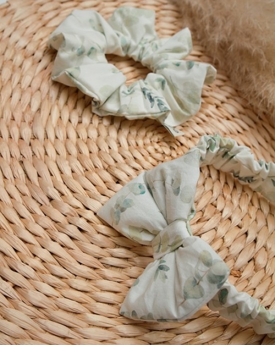 ΣΕΤ ΚΟΡΔΕΛΑ SCRUNCHIE EUCALYPTUS BABY BLUE 