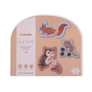 ΣΕΤ 7 PUZZLE NORDIC ANIMALS FILIBABBA